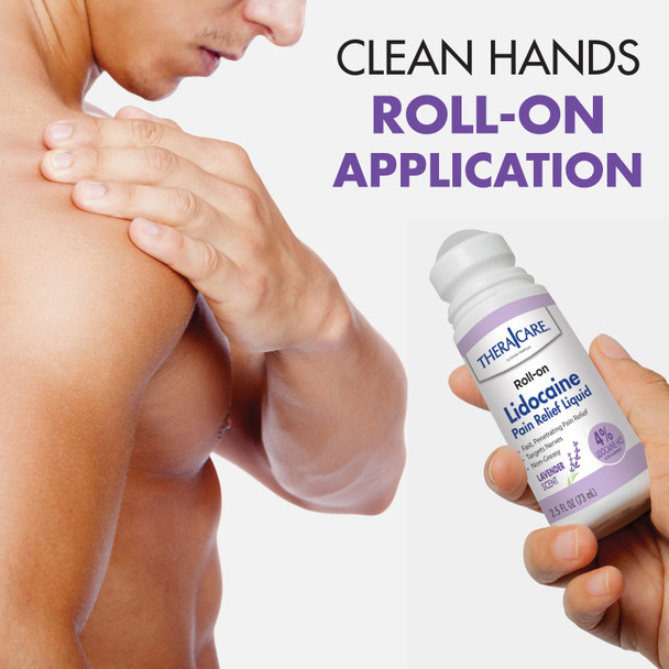 Veridian TheraCare Lidocaine Pain Relief Roll-On Lavender Scent – MAXIMUM STRENGTH RELIEF 