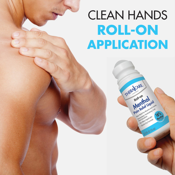 Veridian TheraCare Menthol Pain Relief Roll-On – MAXIMUM STRENGTH RELIEF , TOPICAL ANALGESIC 