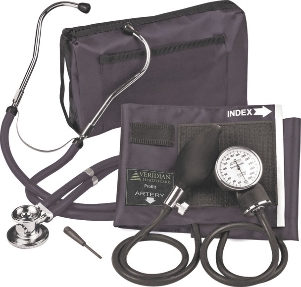 Veridian ProKit Sphygmomanometer & Sprague Stethoscope Kit – ALL-IN-ONE DIAGNOSTIC KIT, Sold As Listed