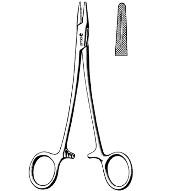 Sklar Mayo-Hegar Needle Holder 7" – Stainless Steel, Extra Broad Cross-Serrated Jaw, Reusable, Latex-Free