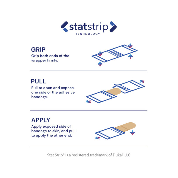 Dukal DC Super Girls Stat Strip Adhesive Bandages 3/4" x 3" – Sterile, Easy-Open, Latex-Free, Pediatric, Hero Wound Care