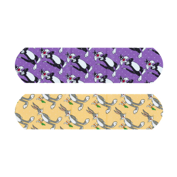 Dukal Looney Tunes Stat Strip Adhesive Bandages 3/4" x 3" – Sterile, Latex-Free, Bugs Bunny & Sylvester Dukal Looney Tunes Stat Strip Adhesive Bandages 3/4" x 3" – Sterile, Latex-Free, Bugs Bunny & Sylvester