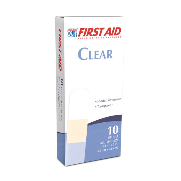 Dukal Sterile Clear Adhesive Bandages 3/4" x 3" – Ultrasonic Perforations, Latex-Free, Transparent