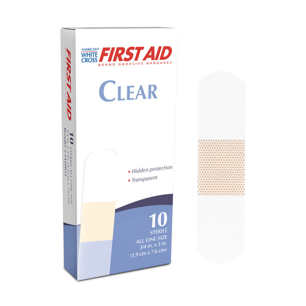 Dukal Sterile Clear Adhesive Bandages 3/4" x 3" – Ultrasonic Perforations, Latex-Free, Transparent