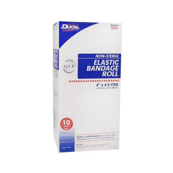 Dukal Non-Sterile Elastic Bandage Rolls – Latex-Free Compression Wraps, 2" to 6" Widths, 4.5 Yards