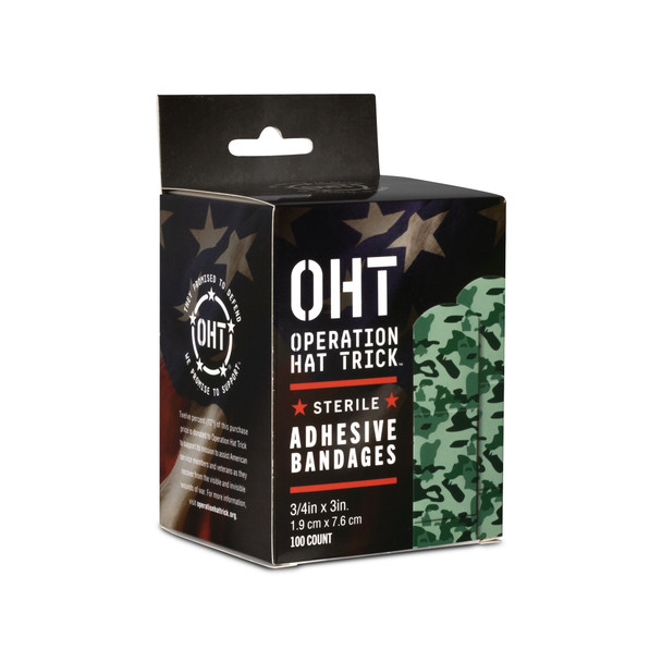 Operation Hat Trick Stat Strip Adhesive Bandages – 3/4" x 3" Sterile, Easy-Open, 12% Proceeds Donated