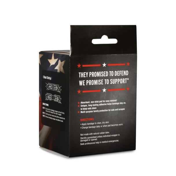 Operation Hat Trick Stat Strip Adhesive Bandages – 3/4" x 3" Sterile, Easy-Open, 12% Proceeds Donated