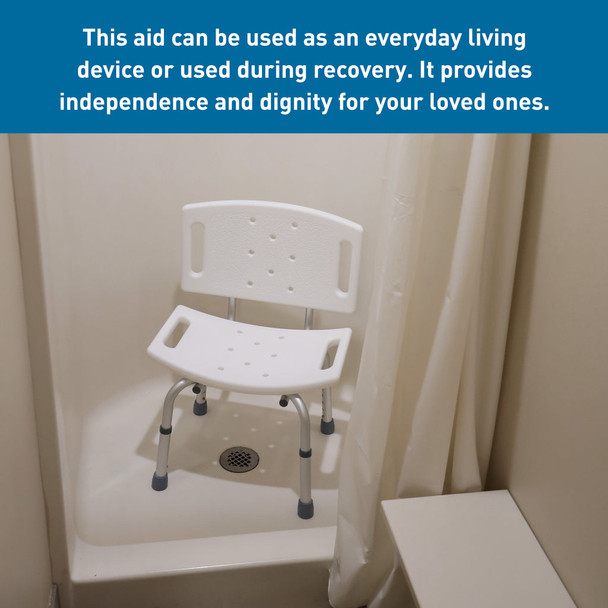 Aluminum Shower Chair with Adjustable Height, Optional Backrest