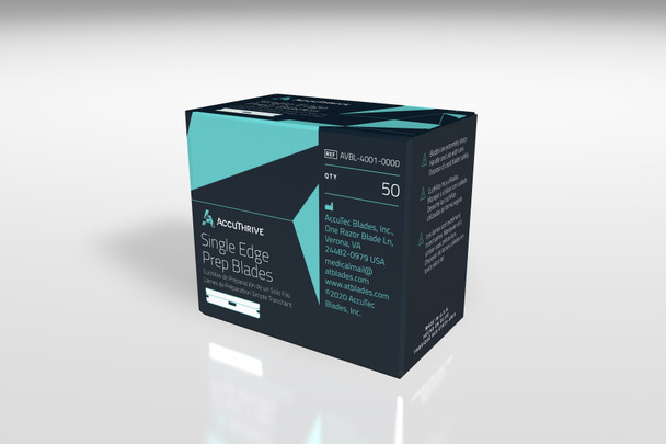 AccuThrive Single Edge Prep Blade with MicroCoat – 3-Facet Edge, Stainless Steel, 0.009 Thickness