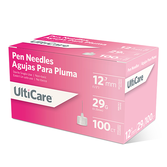 UltiCare Pen Needles 12.7mm X 29G Original – Micro Polished Finish, Universal Fit for Most Pen Injectors
