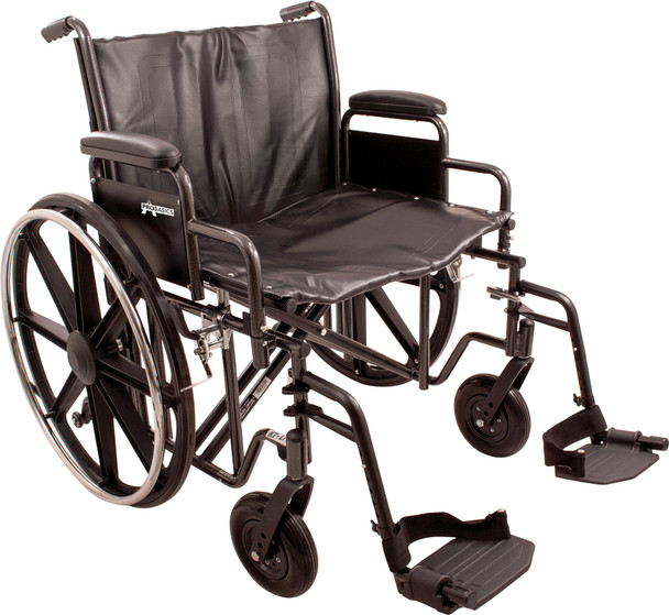 ProBasics Heavy Duty K0007 Wheelchair – 24 X 18 in Seat, 450 lb Capacity, Removable Desk Arms