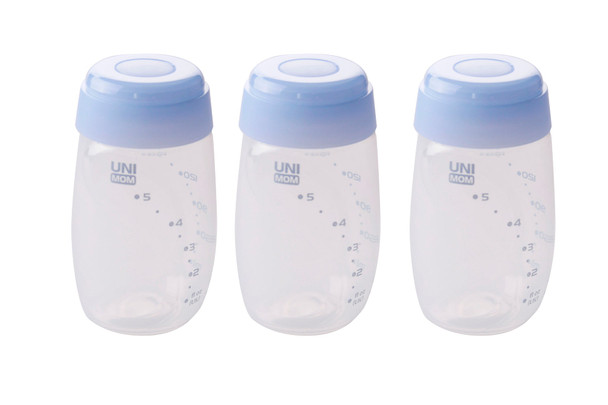 Unimom Breast Milk Storage Collection Bottles - BPA-Free, Leak-Proof, 3-Pack