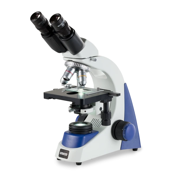 Unico G380PL Binocular Microscope – Plan Achromat Objectives, LED Illumination, Mechanical Stage, 17 lb Weight