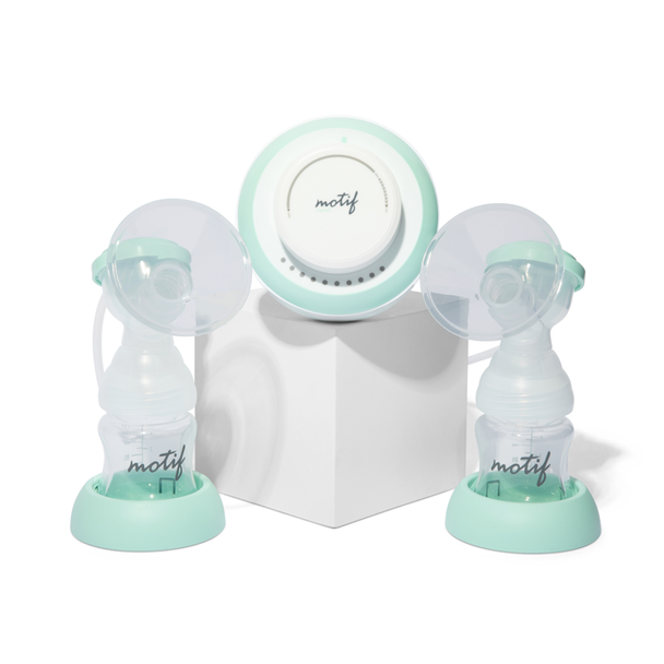 Motif Twist Double Electric Breast Pump – Lightweight, Quiet, Battery or Plug-In, Closed System, Three Shield Sizes