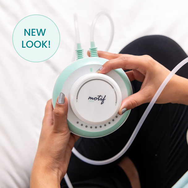 Motif Twist Double Electric Breast Pump – Lightweight, Quiet, Battery or Plug-In, Closed System, Three Shield Sizes