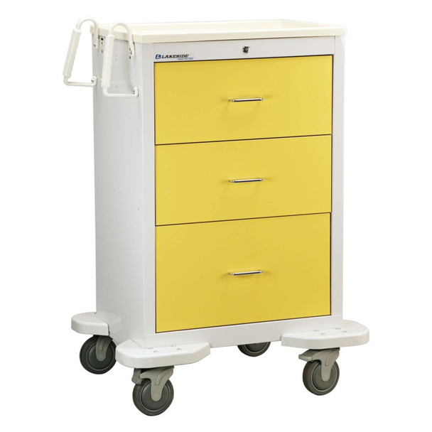 Lakeside Isolation Cart – Steel Construction, 3 Secure Drawers, 32 x 25 in Dimensions, Heavy-Duty Design