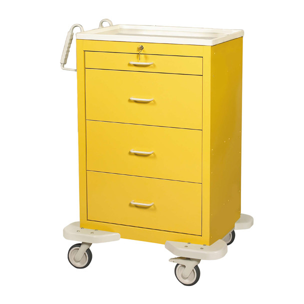 Lakeside Medication Isolation Cart – Steel Construction, 4 Drawers, Key Lock, X 25 X 32 in