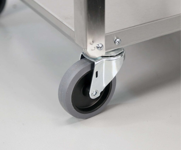 Lakeside Equipment Stand with Drawer – Stainless Steel Construction, Three Storage Shelves, Integrated Drawer