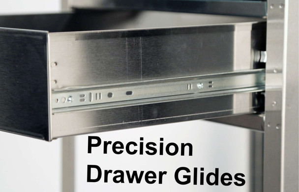 Lakeside Equipment Stand with Drawer – Stainless Steel Construction, Three Storage Shelves, Integrated Drawer