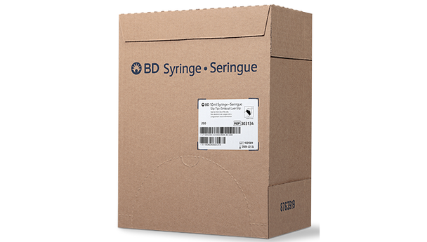 BD Luer Slip Tip Syringe – 10 mL Fill Volume, Sterile Single-Use, Disposable, 400 per Case, General Use