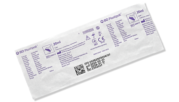 BD Plastipak Eccentric Luer Slip Tip Syringe – 20 mL Fill Volume, Sterile, Disposable, 480/case