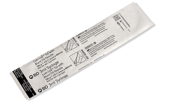 BD 3 mL Luer-Lok Syringe with Attached Blunt Fill Needle – 18 g X 1-1/2 in, 100/box, Luer-Lok Tip