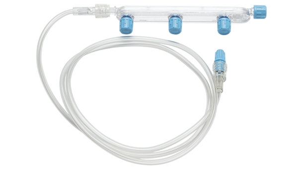 BD Alaris IV Extension Set – 3 Port Manifold, Spin Male Luer Lock, 44 in Length, 7 mL Priming Volume