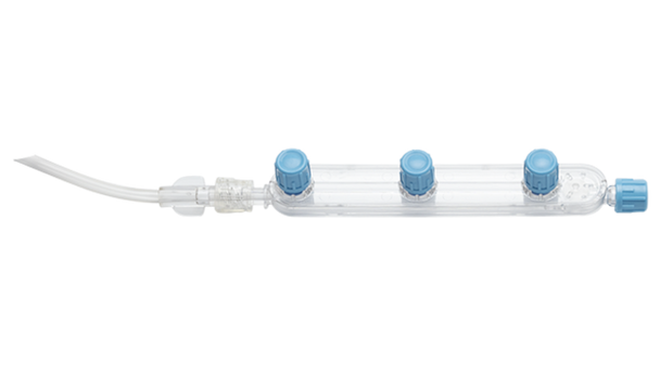 BD Alaris IV Extension Set – 3 Port Manifold, Spin Male Luer Lock, 44 in Length, 7 mL Priming Volume