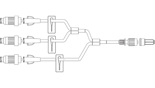 BD Maxplus Extension Set – Trifuse, 3 Removable Needle-Free Connectors, 7 in Length, 1.5 mL Priming Volume