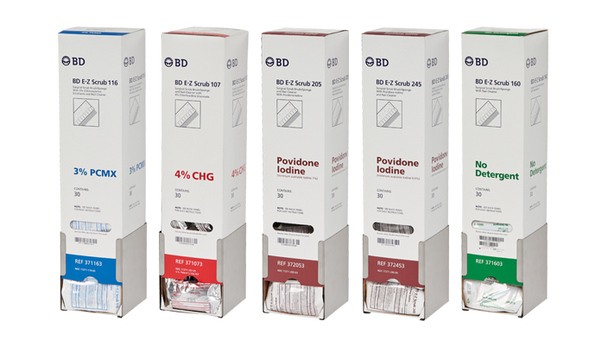 BD E-Z Scrub 107 Surgical Scrub Brush/sponge – 4% Chg, Red, 30 Brushes/carton, 10 Cartons/case