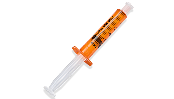 BD Amber Oral Syringe – 5 mL Capacity, Slip Tip, Disposable, Single-Use, 100/Box, For Oral Medication