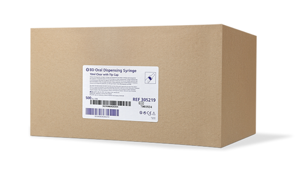 BD Clear Oral Syringe – 10 mL Fill Volume, Slip Tip, Disposable Single-Use, Shelfpack of 100, For Oral
