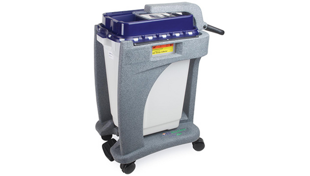 BD Pharmaceutical Sharps Container – 19 Gal Capacity, Slide Top with Gasket, White Polypropylene, Locking Lid