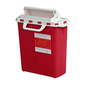 BD Sharps Container Locking Wall Bracket – Metal Construction, Integrated Lock, 13.9 × 4.8 × 4.1 in