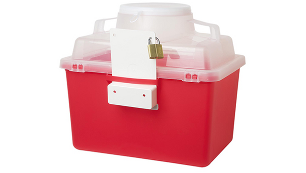 BD Sharps Container Locking Wall Bracket – Light Beige, Plastic, Compatible with 8 Qt, 14 Qt