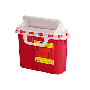 BD Sharps Container Locking Wall Cabinet – Integrated Lock with Key, Plastic Construction, 13.3 X 5.6 X 13 in