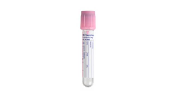 BD Vacutainer EDTA Tubes – 13x75 mm, 2 mL Draw Volume, BD Hemogard Closure, K2EDTA 3.6 mg, Lavender Cap