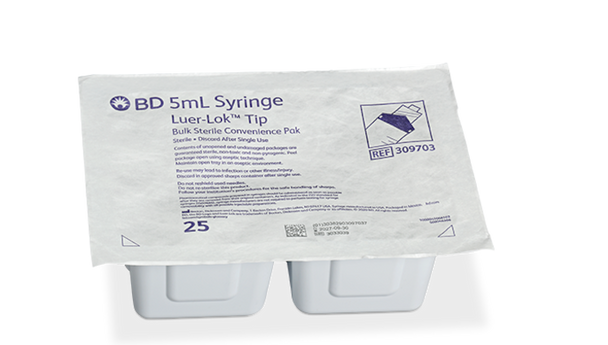 BD Luer-Lok Syringe Pharmacy Convenience Pak – 5 mL Fill Volume, Sterile Single-Use, 300/case