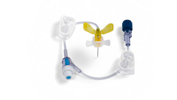 BD Miniloc Huber Needle Set – Safety Infusion Set with Y-Injection Site, 20 Ga, 0.50 in Length, 20/shelfpack