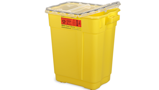 BD Chemotherapy Sharps Container – 9 Gal, Hinge Top with Gasket, Polypropylene Construction