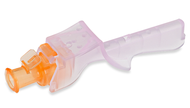 BD Eclipse Needle 25 G x 5/8 in Luer-Lok Hub – Safety Engineered, Single-Use, Orange Hub, 100/Box, Pivoting