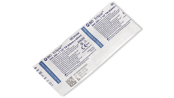 BD Eclipse Needle 23 g X 1/2 in. with Detachable 3 mL Luer-Lok Syringe – Hinged Safety Technology