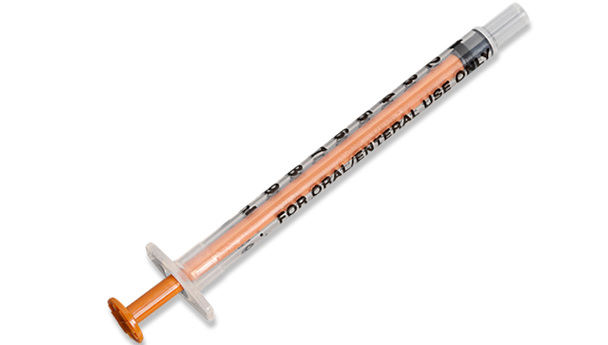 BD Univia Enteral Syringe – 1 mL Fill Volume, Slip Tip, Disposable, 200 Shelfpack, Single-Use, Oral Medication