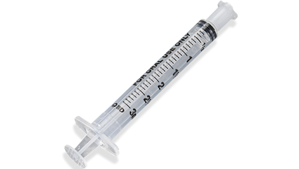 BD Clear Oral Syringe – 3 mL Fill Volume, Slip Tip, Disposable, Single-Use, 100/Box, For Oral Medication