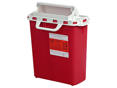 BD Recykleen Patient Room Sharps Container – 3 Gal, Counterbalanced Door, Pearl, Polypropylene Construction