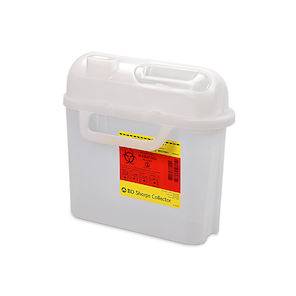 BD Sharps Container Locking Wall Bracket – 5.4 Qt Capacity, Integrated Lock, Light Beige, Plastic Construction