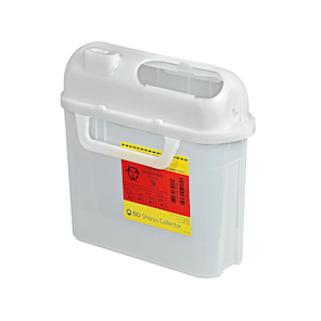 BD Sharps Container Locking Wall Bracket – 5.4 Qt Capacity, Integrated Lock, Light Beige, Plastic Construction