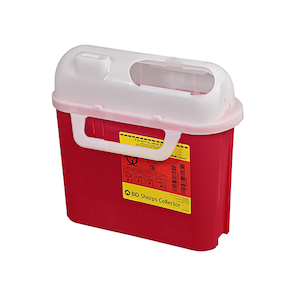 BD Sharps Container Locking Wall Bracket – 5.4 Qt Capacity, Integrated Lock, Light Beige, Plastic Construction