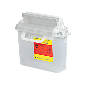 BD Recykleen Sharps Container Locking Wall Cabinet – 5.4 Qt Capacity, Integrated Lock, Green Plastic