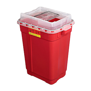 BD Recykleen Sharps Container Basic Trolley – Granite, 26 × 17.4 × 26.6 in, Plastic Construction